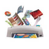 thumbnail of Fellowes Plastificadora Lunar A4, uso ocasional, grosor máximo 125 micras y hasta tamaño A4. Garantizada libre de atascos usando fundas Fellowes