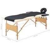 thumbnail of Helloshop26 - Klappbare Massageliege 2-teilig schwarzes und beiges Holz 02_0001814