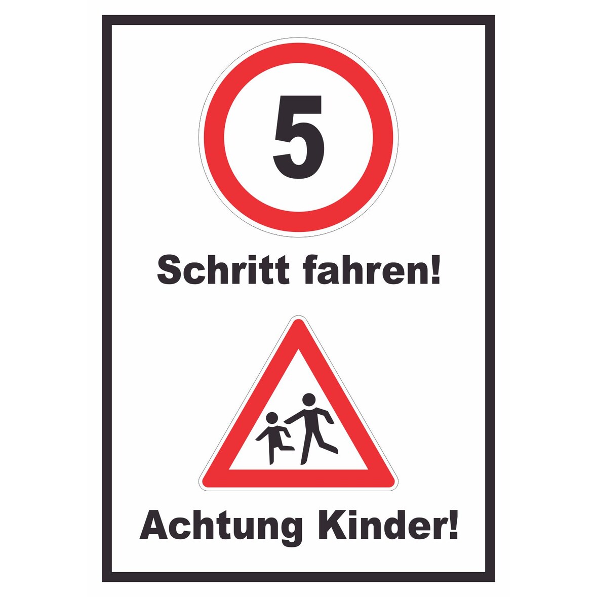 Schritt fahren Achtung Kinder Schild A2 (420x594mm)