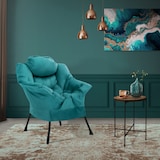 thumbnail of ML-Design Relaxsessel Petrol – Loungesessel mit Armlehnen, Kopfkissen & Seitentasche, Stahlrahmen, ergonomisch, gepolsterter Fernsehsessel