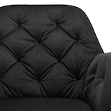 thumbnail of tectake Fauteuil pivotant 180° en velours rembourré motif matelassé noir - 405339