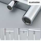 thumbnail of lana | Grifo extensible de cromo brillante de 3 vías de ósmosis para cocina|para agua potable de acero inoxidable|giratorio 360 ° Filtrar 3 conexiones