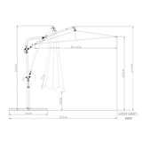 thumbnail of Tarrington House Sombrilla colgante redonda Helena, acero, Ø 3 x 2.52 m, con manivela, hidrófuga, beige