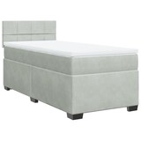 thumbnail of vidaXL Boxspringbett mit Matratze Hellgrau 90x190 cm Samt
