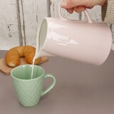 thumbnail of Krug Emilia Rosa 1L Steingut rosa-creme Milchkanne mit Henkel Saftkaraffe Wasser