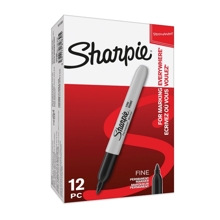 SHARPIE®Fine Permanent Marker S0810930 Negro caja de 12
