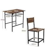 thumbnail of COSTWAY Mesa de Comedor con 2 Sillas, Juego de Comedor de 3 Piezas de Madera con Compartimento de Almacenamiento y Marco Metálico