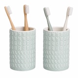 thumbnail of 4tlg Badezimmer Set LENORA Mintgrün 1x Toilettenbürste, 1x Seifenspender & 2x Becher – 2x 24224, 1x 24225 & 1x 24226