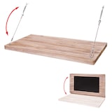 thumbnail of Wandtisch HWC-H48, Wandklapptisch Wandregal Tisch mit Tafel, klappbar Massiv-Holz ~ 100x50cm