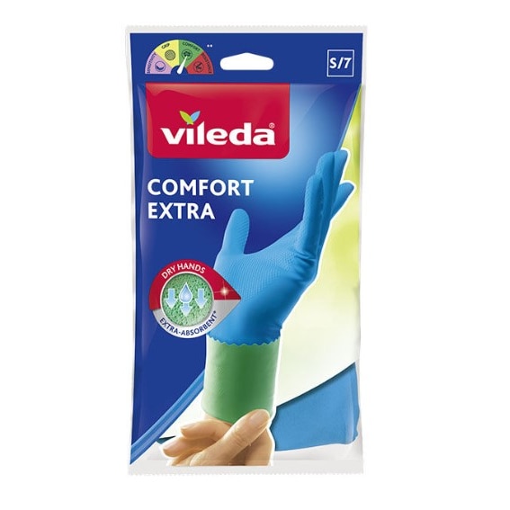 Vileda guanti Comfort Extra mis.S/7 in lattice e comfort plus