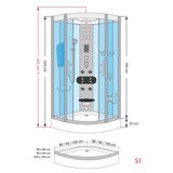 thumbnail of Dampfdusche Duschkabine Sauna Dusche D58-63M3 100x100 cm ohne 2K Scheiben Versiegelung