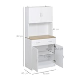 thumbnail of Armario Alacena de Cocina con Cajón 4 Puertas y Estantes Interiores Ajustables Mueble Auxiliar de Almacenaje Moderno para Comedor Salón 80x40x180 cm