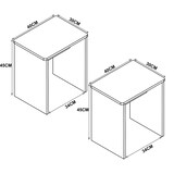 thumbnail of Esal Schemel Satz von 2 stk. Eiche dekor.