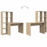 thumbnail of vidaXL Schreibtisch Sonoma-Eiche 138,5 x 55 x 143 cm Holzwerkstoff