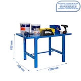 thumbnail of SimonRack Werktafel voor werkplaats, 1200x730 mm, Metalen werkblad, Draagvermogen 600 kg, Blauw - BT-6