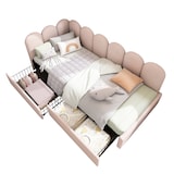 thumbnail of Polsterbett 90x190 cm mit Stauraum und Schubladen – funktionales Design für Jugend und Erwachsene in Rosa