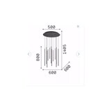 thumbnail of Filo sp12, schwarze runde Mehrfach-Pendelleuchte, Ideal Lux