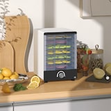 thumbnail of HOMCOM deshidratador de alimentos 350W deshidratador con 7 bandejas temperatura ajustable 40-70 ℃ para frutas verduras golosinas para mascotas blanco