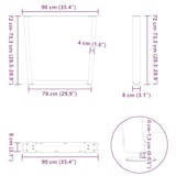 thumbnail of vidaXL Esstisch Beine V-Form 2 Stück Naturstahl 90x(72-73,3) cm Stahl