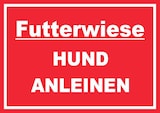 thumbnail of Futterwiese Hund anleinen Schild A1 Rückseite selbstklebend