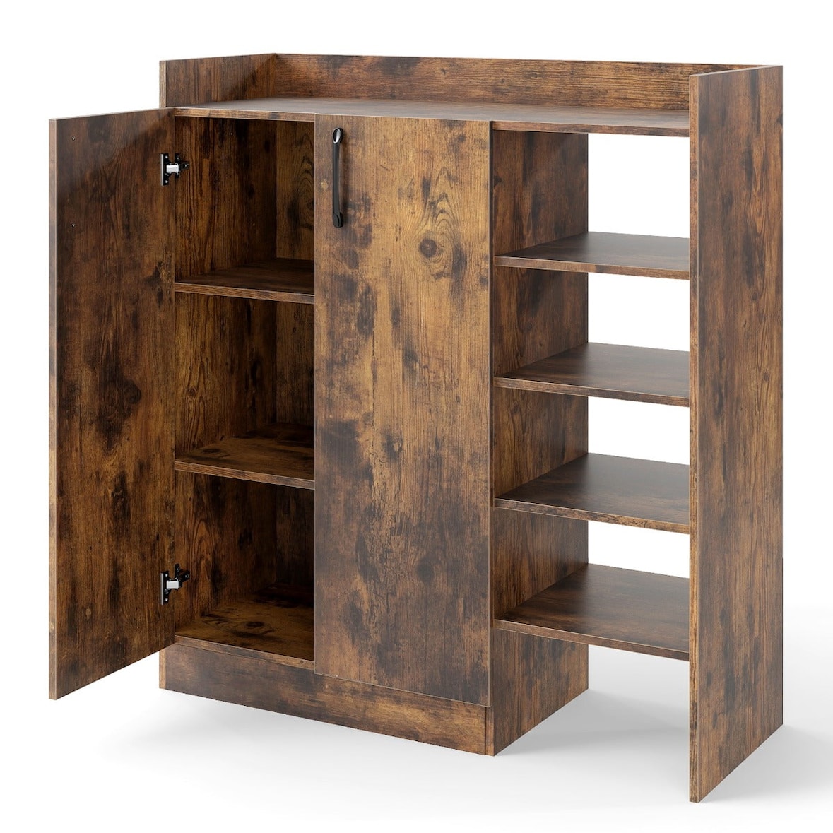 Helloshop26 - Mobiletto portascarpe 83 x 31 x 90 cm con ripiani regolabili stile moderno in legno composito colore caffè 20_0017637