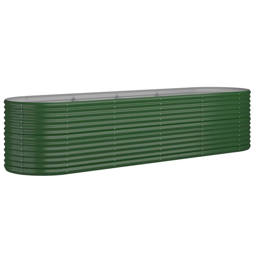 Helloshop26 - Jardinière bac lit surélevé plantes fleurs terrasse jardin de jardin acier enduit de poudre 296 x 80 x 68 cm vert 02_0039626