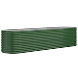 thumbnail of Helloshop26 - Jardinière bac lit surélevé plantes fleurs terrasse jardin de jardin acier enduit de poudre 296 x 80 x 68 cm vert 02_0039626
