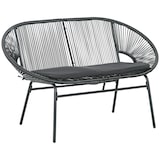 thumbnail of Silla acapulco de 2 plazas silla de jardín con reposabrazos cojines y marco de acero carga 260 kg para balcón terraza patio 132x72x83 cm