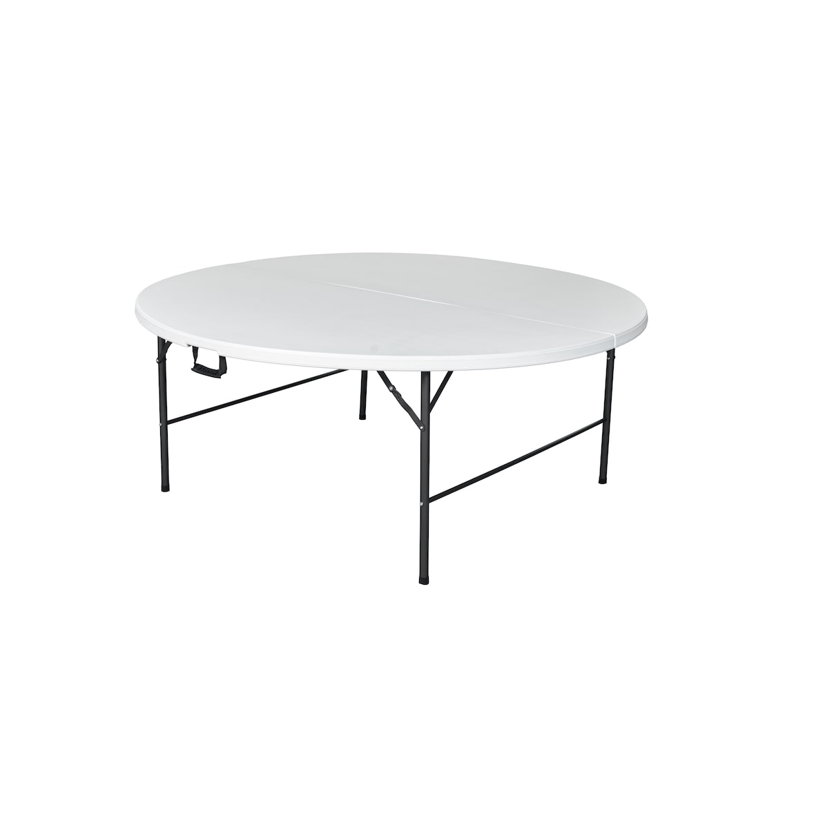 METRO PROFESSIONAL Mesa alta plegable para banquetes Pamua, acero, tablero HDPE, Ø 180 x 74 cm, blanco
