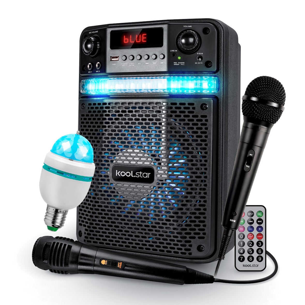 Bafle Karaoké Enfant LED ADO PARTY 400W Batterie Koolstar - 2 MICROS + APPLICATION SMARTPHONE USB/Bluetooth