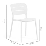 thumbnail of Set de 4 chaises en polypropylène empilables pour extérieur et jardin, bar et restaurant, structure robuste et légère – Dora – Blanc