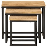 thumbnail of Tables basses gigognes 3 pcs bois massif de manguier et fer Modèle Orion Premium