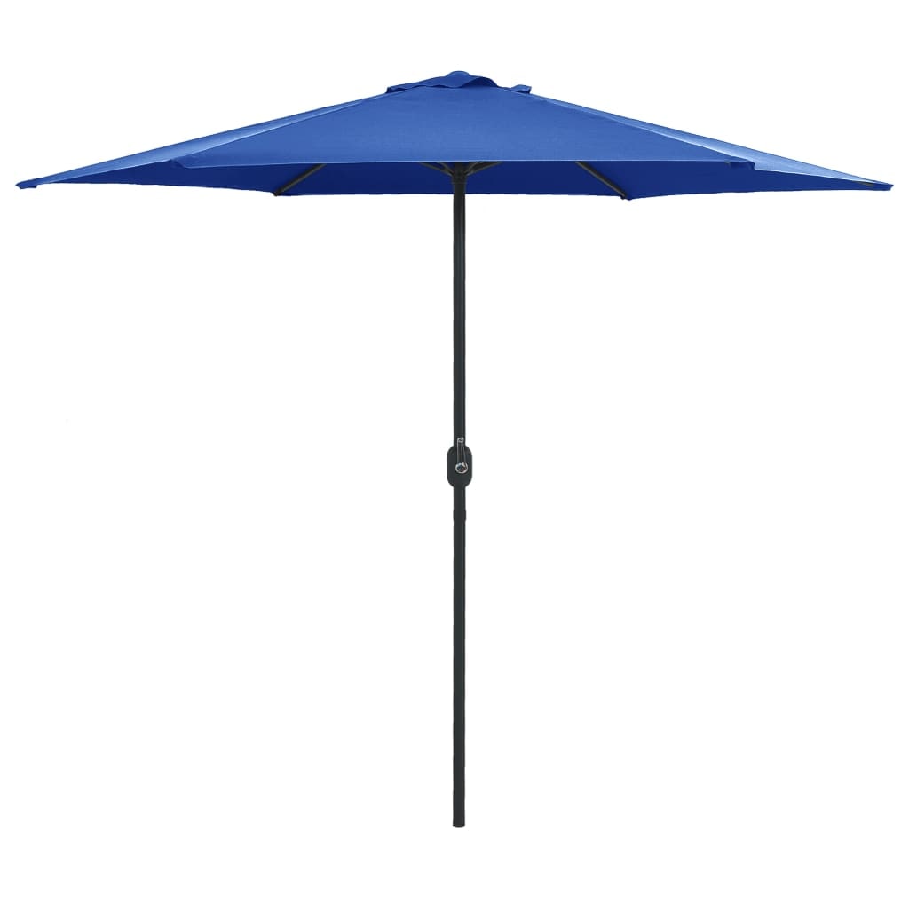 Helloshop26 - Parasol d'extérieur et mât en aluminium 270 x 246 cm bleu azuré 02_0008287