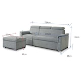 thumbnail of PETER divano letto con penisola colore Blu