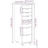thumbnail of vidaXL Rollschrank mit Schubladen MOSS Grau Massivholz Kiefer