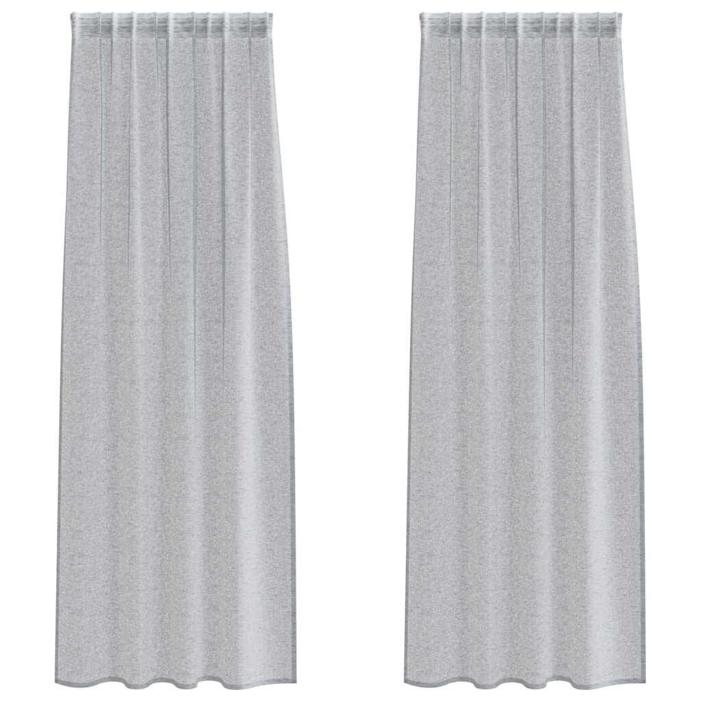vidaXL Voile Gordijn 2 pcs Donkergrijs 260 x 140 cm Polyester