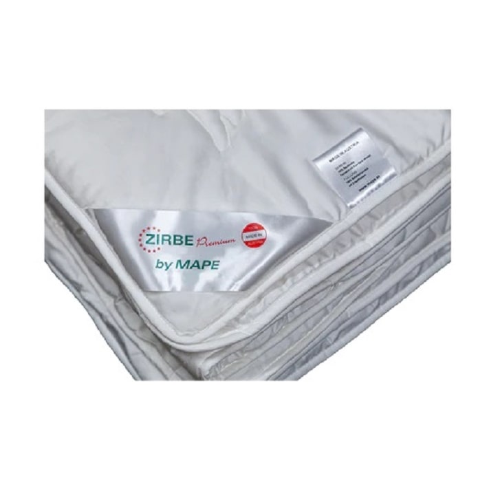 MAPE Zirbendecke 155 x 220 cm 100% Schafschurwolle mit Zirbenflocken & Baumwolle