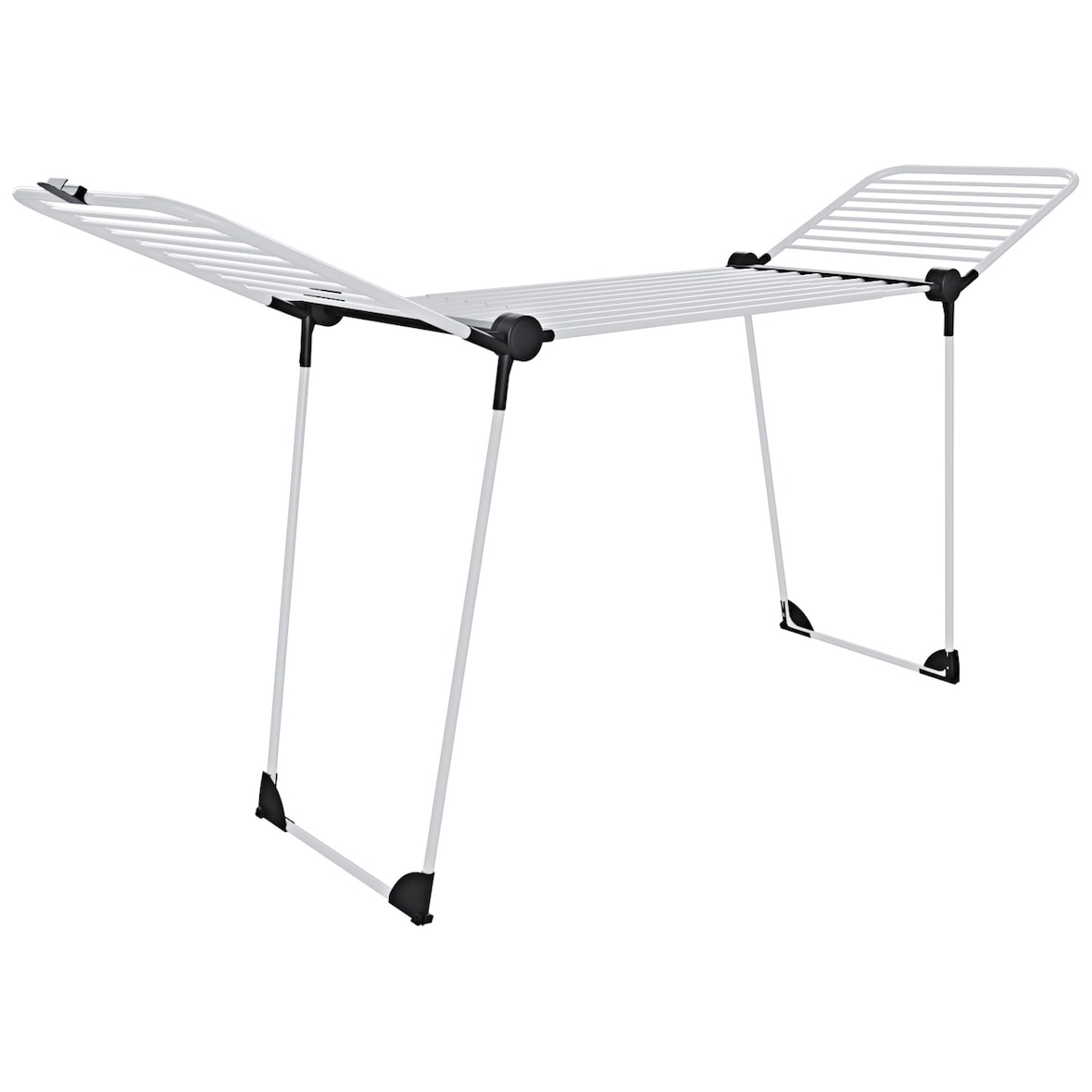 Stendibiancheria Estensibile Fino a 2 Metri Griglia Telescopica 30 M Stenditura Stendino Grande Con Ruote Richiudibile 218-300 x 55 x 126 cm Bianco