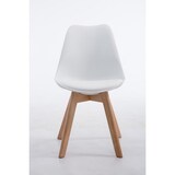 thumbnail of Besucherstuhl LAGOS - Kunstleder Weiß 48x41.5x84 cm Hellbraun | Besucherstühle Konferenzstuhl Wartezimmerstuhl Bürostühle Bürostuhl Konferenzraum