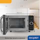 thumbnail of Exquisit Mikrowelle ohne Drehteller, 800 Watt Grill, 700 Watt, 20 Liter Volumen, Timer, Mikrowelle Flachbett, Auftaufunktion, MW4020-F-240DIG schwarz