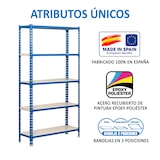 thumbnail of SimonRack Metallregal, 1800x800x400 mm, 5 Ebenen, Metallboden, 180 kg Biegepunkt, Blau/Weiss - Simonclick