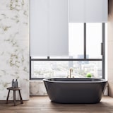 thumbnail of Relaxdays Duschrollo, 80x240 cm, Seilzugrollo für Dusche & Badewanne, Decke & Fenster, Badrollo wasserabweisend, weiß