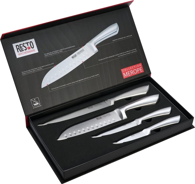 Resto Merope 4-delige RVS messenset – Luxe keukenmessen set in ...