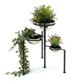 thumbnail of DanDiBo Blumentreppe Metall Rund 46 cm Blumenständer mit 3 Töpfe Silber 96082 Blumenständer Blumensäule Pflanzenständer Ablage