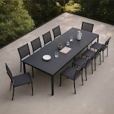 thumbnail of Aluminium Terrassentisch ausziehbar 52/260 cm und 10 Stühle grau