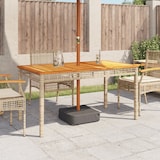 thumbnail of vidaXL Tuintafel 140x80x75 cm poly rattan en acaciahout beige