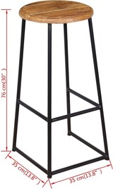 thumbnail of Helloshop26 - Set aus zwei Designer-Barhockern Sitzfläche aus massivem braunem Teakholz 1202160