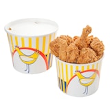 thumbnail of 300 Unités - Containers Poulet + Couvercles 2550 Ml 15Pe + 380 + 18Pe G/M2 Ø 18,9/14,7X14,5 Cm Blanc Carton - Garcia de Pou
