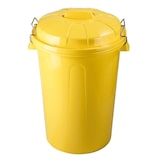 thumbnail of Cubo de basura con tapa 100 litros basurero amarillo asas de presión