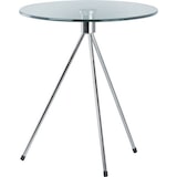 thumbnail of MF- Mesa de Apoio Modelo TRIPLICATE Baixa, Tampo em vidro temperado com 50 cm de diâmetro e 8 mm de espessura, Base tripé cromada - Multiusos